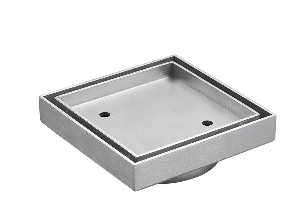 [55859] 115X115mm Brushed Nickel Clear Out Floor Waste(90mm Outlet)