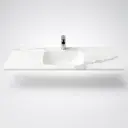 1200L*460D*180Hmm White Marble Look Sintered Stone Top With Undermount Basin