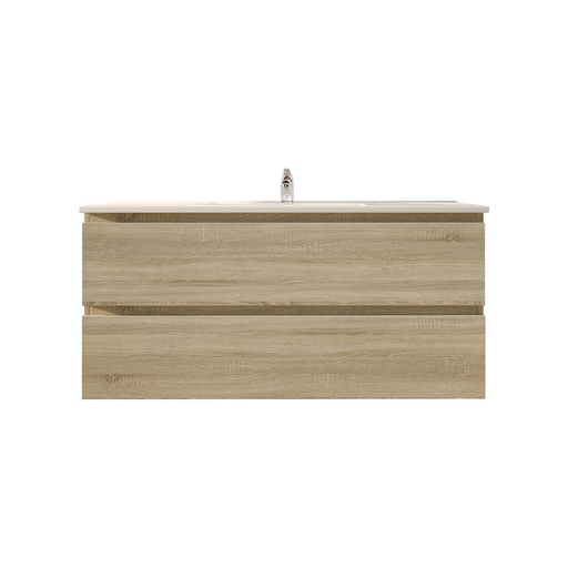 1200Lx550Hx450Dmm White Oak MDF Board with PVC Vacuum Filmed 2/DW Wall Hung Vanity