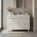 1200Lx830Hx450Dmm Gloss White 2PAC MDF 2M/DR 4S/DW Freestanding Vanity