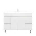 1200mm Freestanding Bathroom Vanity Cabinet with Legs PVC Gloss White
