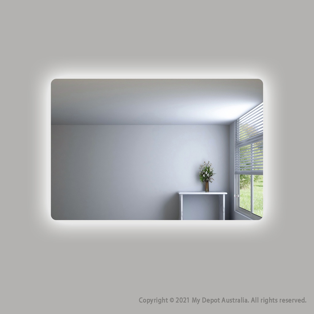 1200×800mm Curved Rim Rectangle 3 Color Backlit LED Mirror(Touchless Sensor Switch)