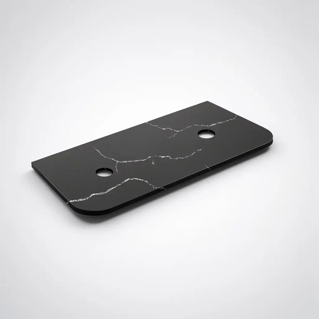 1205X505X12mm Calacatta Night Solid Surface Curve Stone Top