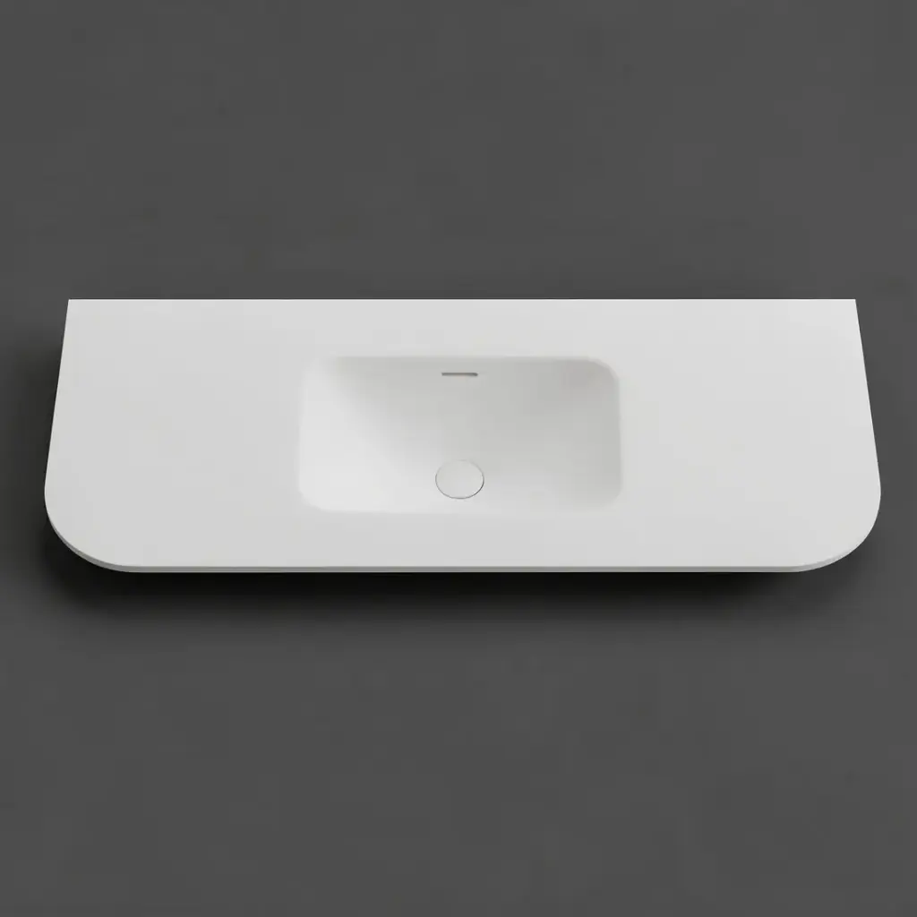 1205X505X140 Matte White Aruro Solid Surface Stone Basin