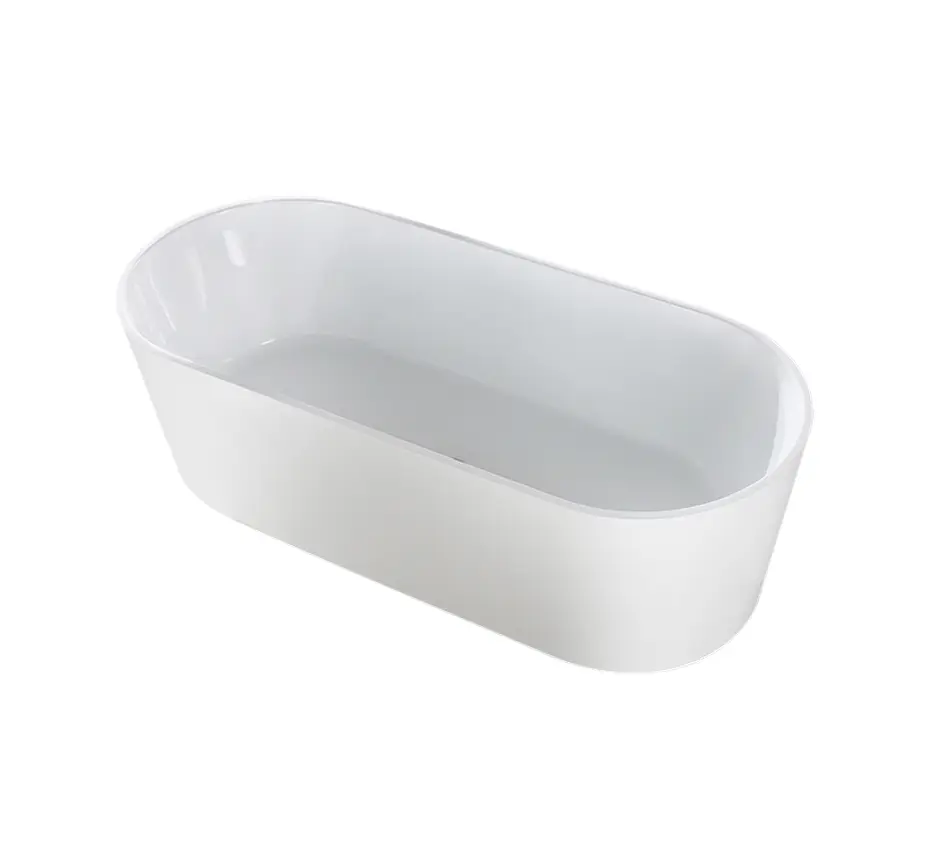 1300X710X570mm Gloss WhiteAgena Acylic Free Standing Bath None Overflow 40mm Waste+Pipe Supplied