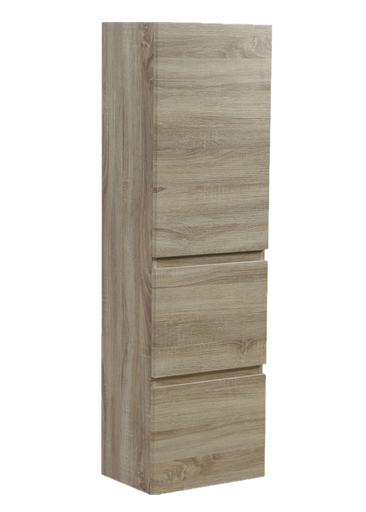 1350H*400W*300Dmm White Oak MDF Board with PVC Vacuum Filmed 2/DW 1/DR Tall Boy