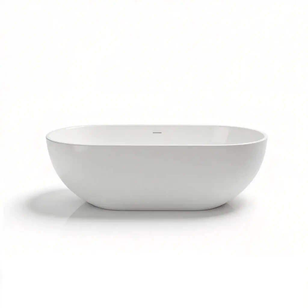 1400X750X550mm Matt White Kirra Solid Surface Stone Bath Integrated Overflow,40mm Waste And Pipe Included