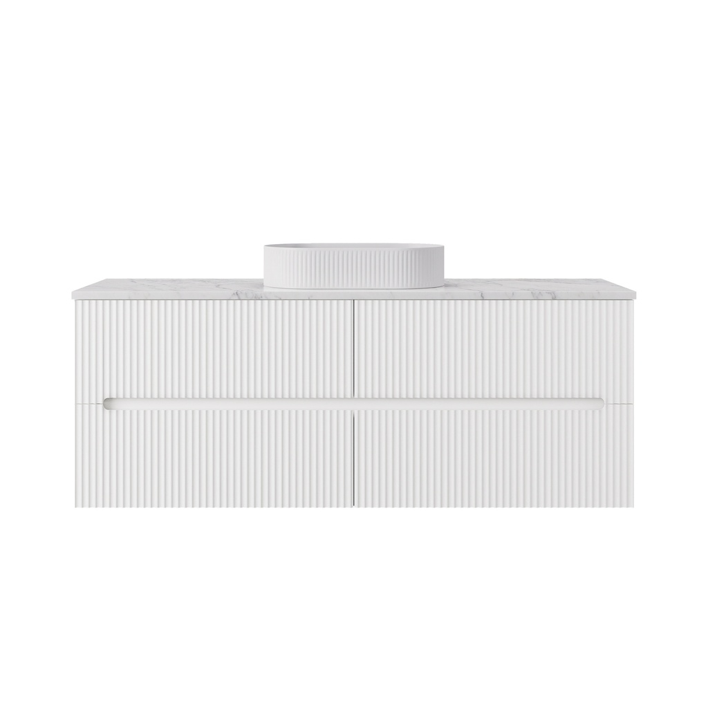 1490*455*540mm Matte White Cabarita Morden Wall Hung PVC Cabinet For Single Bowl Only