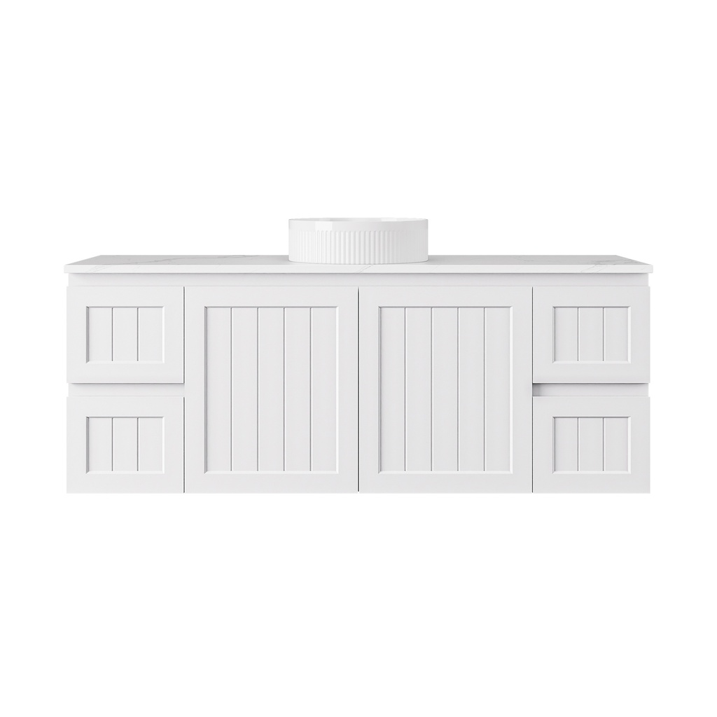 1490*455*560mm Matte White Archill Federation Wall Hung Ensuite PVC Cabinet