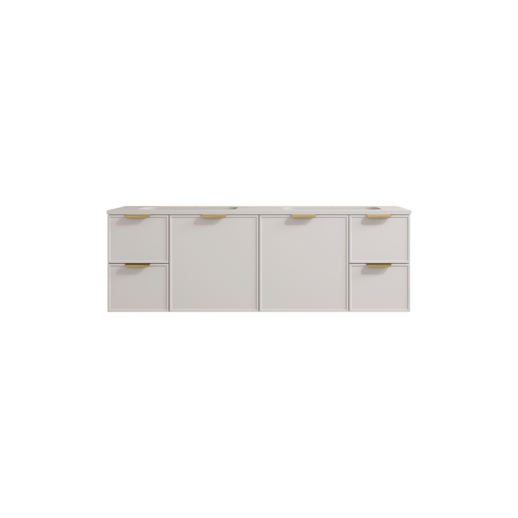 1490*455*560mm Matte White Madura Federation Wall Hung PVC Cabine