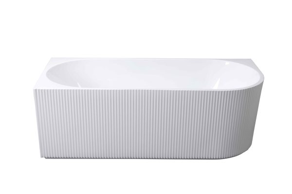 1500*750*590mm Rose V-Groove Left Hand Corner Matt White Bathtub