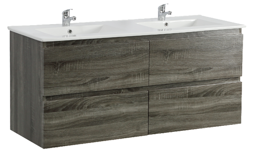 1500mm Dark Grey MDF 4 Drawers Wall Hung Bathroom Vanity Cabinet Only