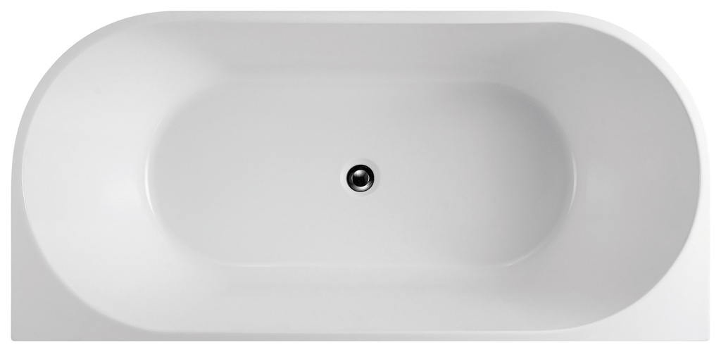 1690X790X600mm Gloss White Dover Back To Wall Free Standing Bath None Overflow 40mm Waste+Pipe Supplied