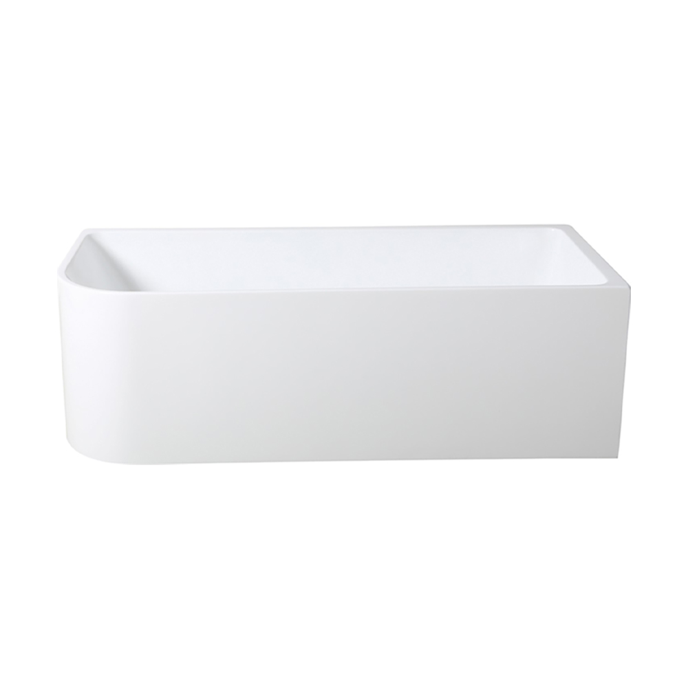 1700X730X510mm Gloss White Clayton Free Standing Bath Right Corner None Overflow 40mm Waste+Pipe Supplied