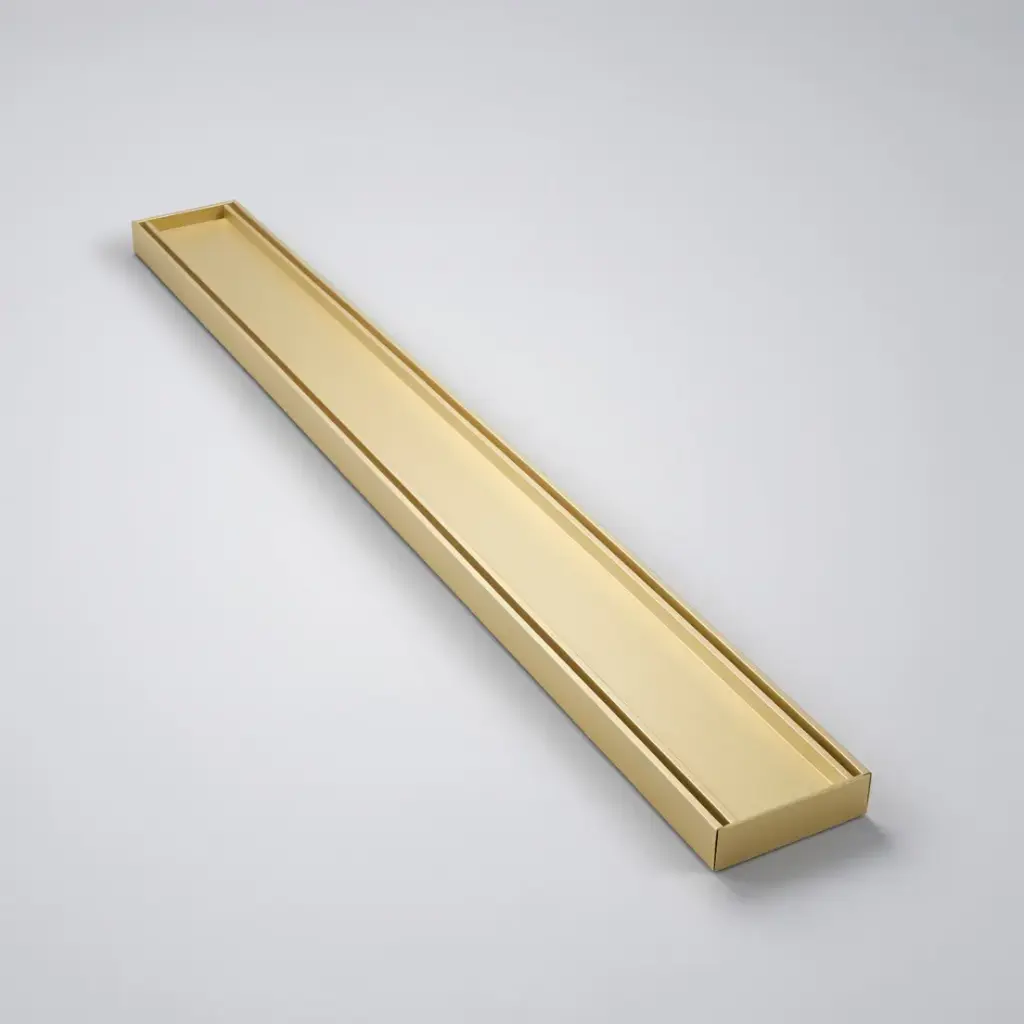 300*100*26mm Lauxes Aluminium Slimline Tile Insert Matte Yellow Gold