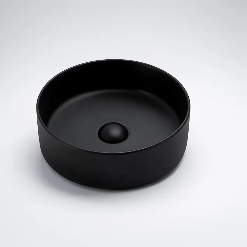 300*300*105mm Matte Black Olley Fine Ceramic Above Counter Basin No Overflow,32mm Waste
