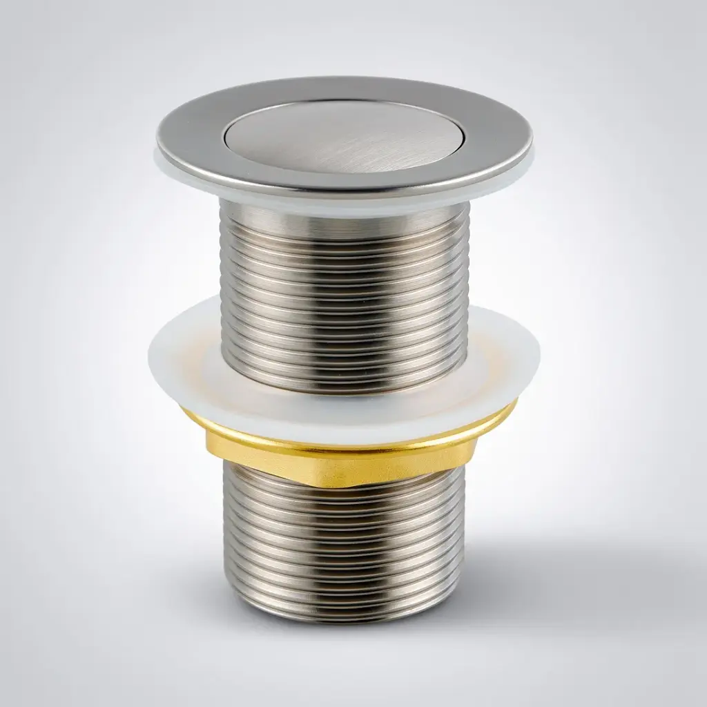 32/40mm Brushed Nickel Brass Basin Pop Up Waste Without Overflow