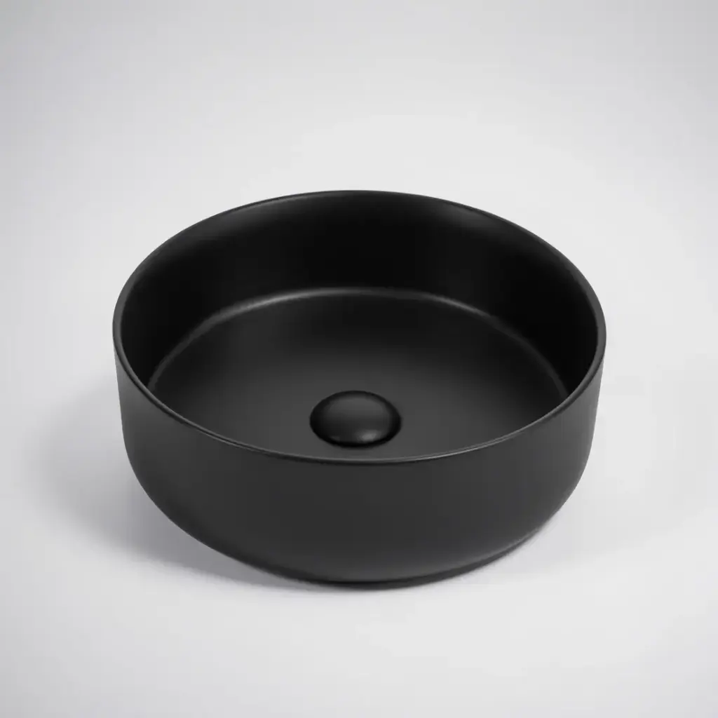 355*355*120mm Matt Black Above Counter Round Basin