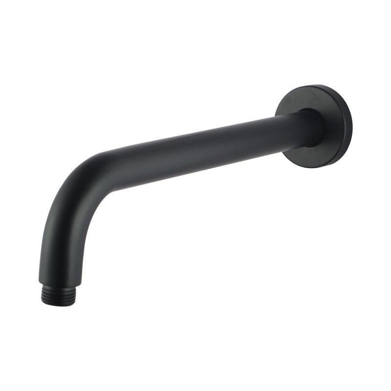 400mm Black Round Wall Straight Shower Arm