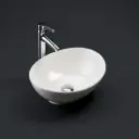 410*340*135mm Gloss White Birch Fine Ceramic Above Counter Basin No Overflow,32mm Waste