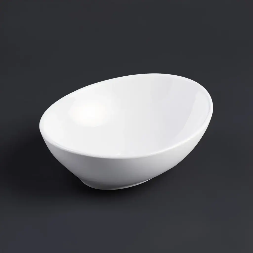 410*340*145mm Oval Gloss White Ceramic Above Counter Basin Non-overflow