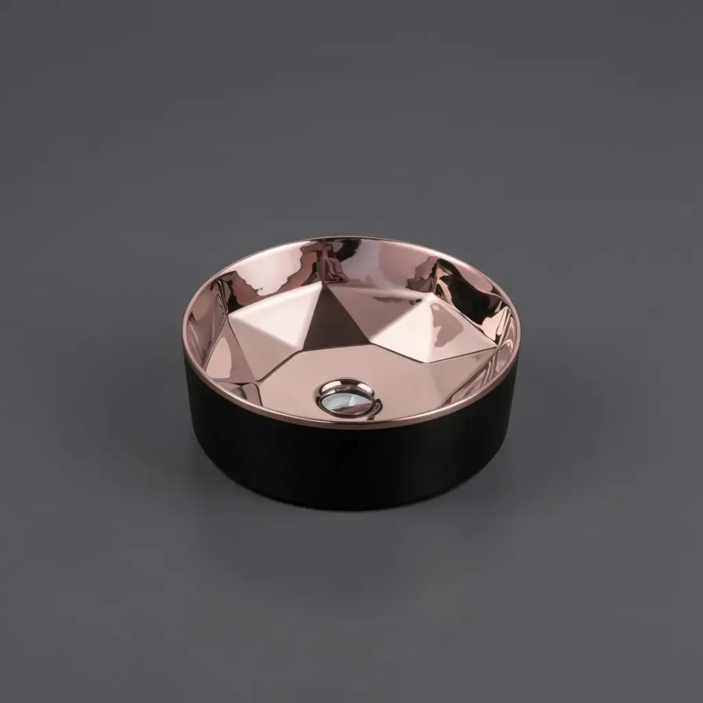 410*410*140mm Counter-Top Circular Art Nickel Basin