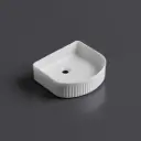 415*365*120mm Cora Above Counter Fluted Matt White Arch Basin