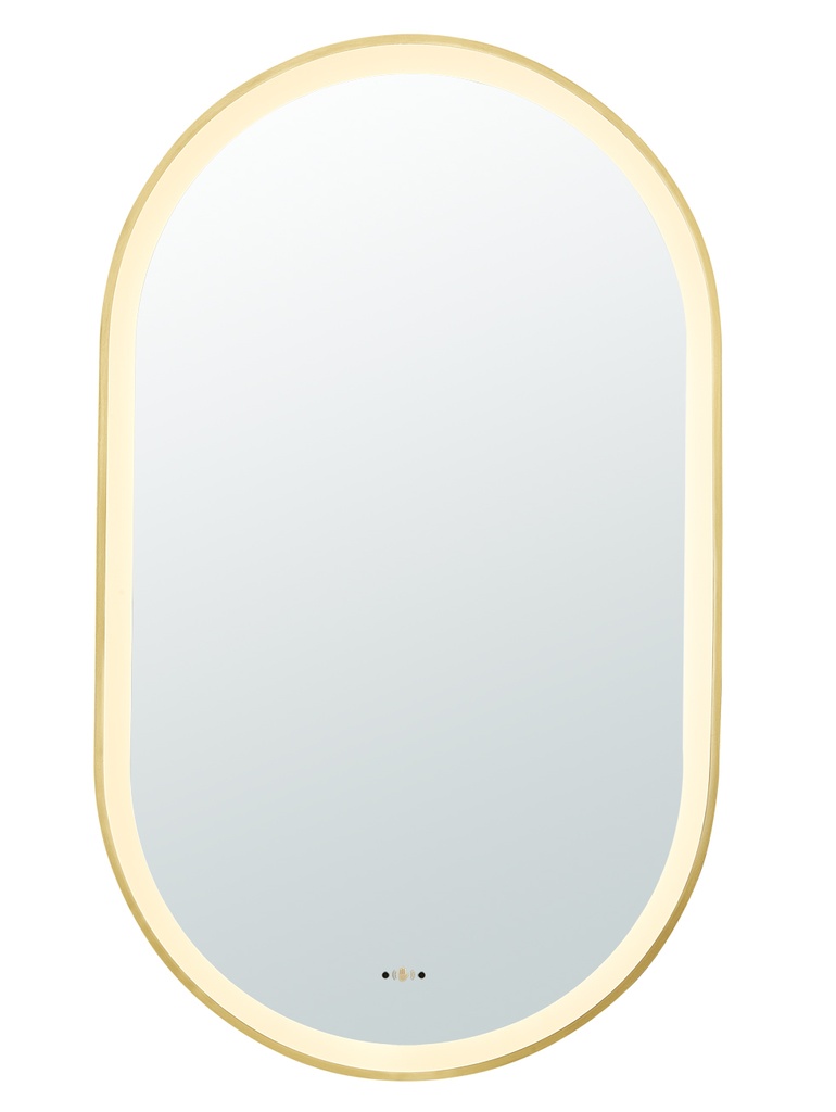 450(W)*900mm(H) Brushed Gold Ellips Framed LED Mirror