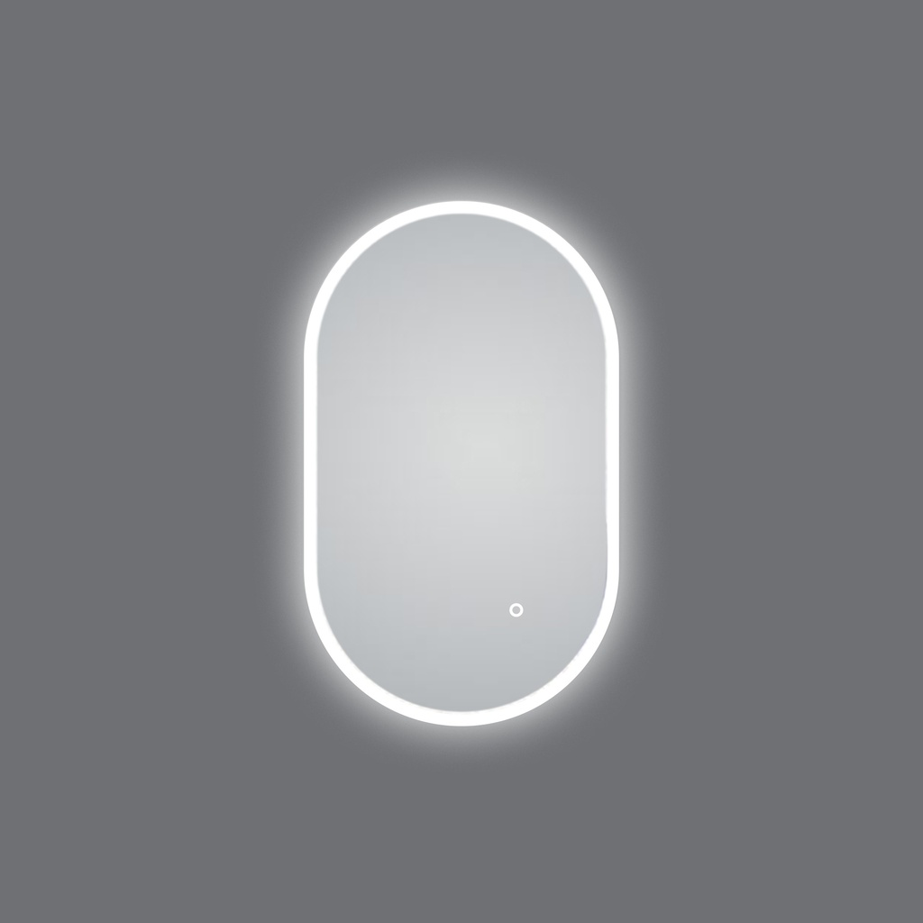 450*750mm Oval 3 Color Lighting Acrylic LED Mirror Touch Sensor Switch Defogger Pad Wall Mounted