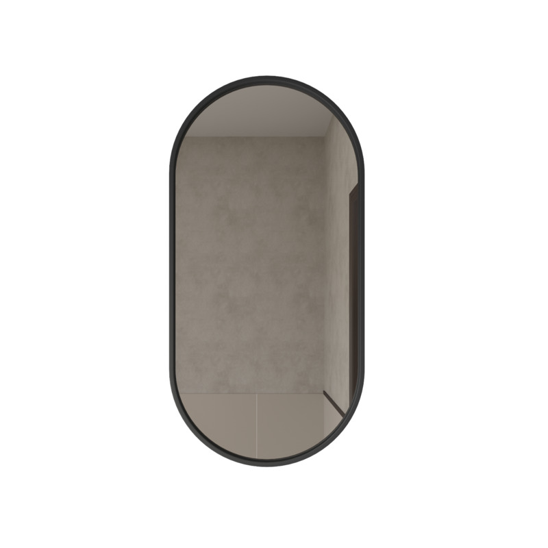 450x900mm Black Framed Oval Mirror Metal Framed Mirror