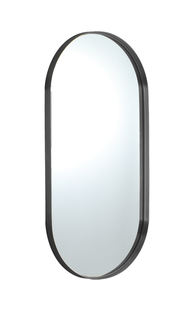 450X900X35mm Gun Metal Ellips Frame Mirror