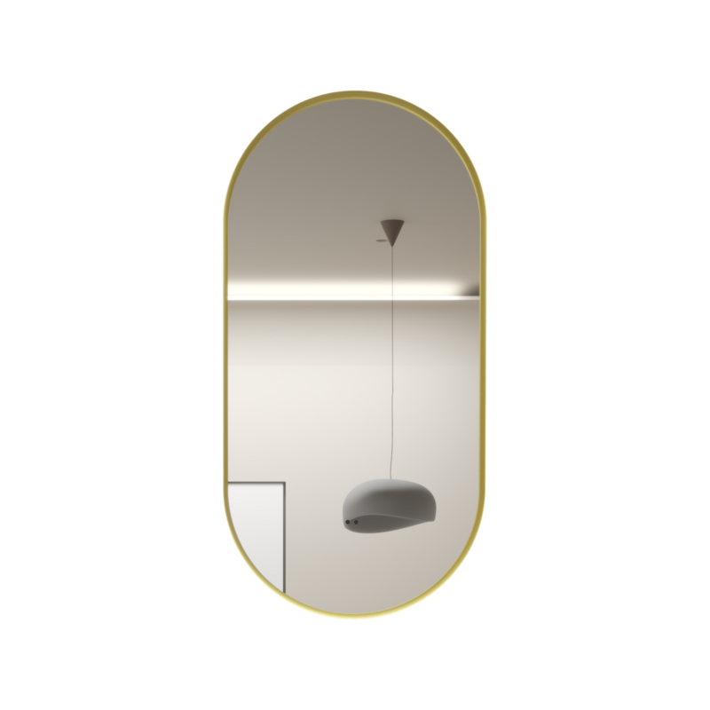 450×900mm Brushed Gold Framed Oval 3 Color Backlit LED Mirror(Touchless Sensor Switch)