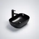 460*325*137mm Matte Black Ellips Fine Ceramic Above Counter Basins Non Overflow,32mm Waste
