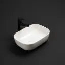 460*325*137mm Matte White Ellips Fine Ceramic Above Counter Basins Non Overflow,32mm Waste