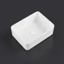 485*385*130mm Rectangle Gloss White Ceramic Above Counter Basin Non-overflow