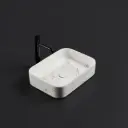 500*370*110mm Matte Marble White Kliff Fine Ceramic Above Counter Basin No Overflow,32mm Waste