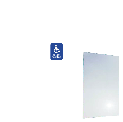 500WX1000Hmm Bradley Australia Map Frameless Satin SS Mirror