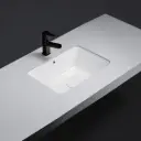 525*345*185mm Gloss WhitCrete Fine Ceramic Under Counter BasinWith Overflow,32mm Waste