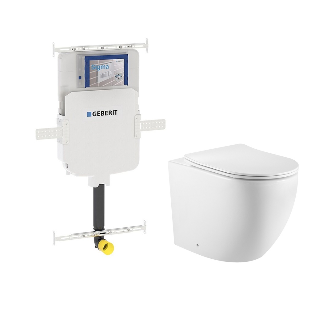 560X365X420mm Procida Geberit Inwall Floor Toilet Suite Rimless Wall Faced Floor Pan