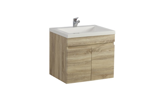 600mm White Oak MDF Wall Hung Bathroom Vanity Cabinet 2 Doors