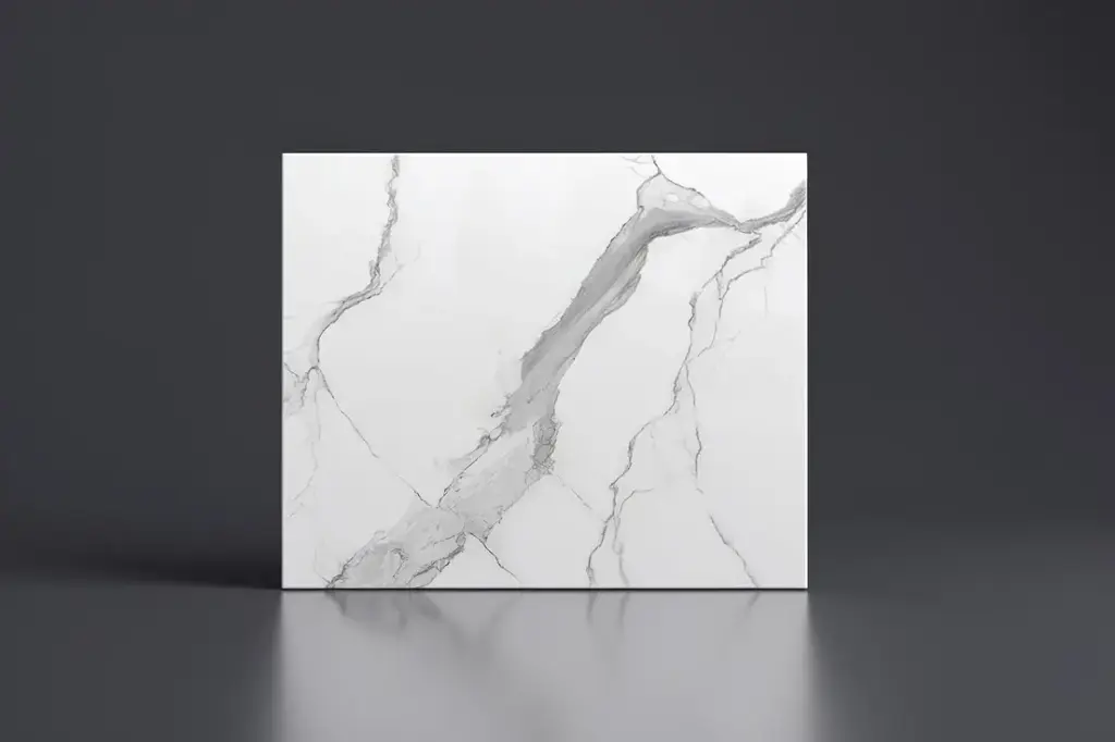 600mm White Marble Look Sintered Stone Top Matte Finish Benchtop