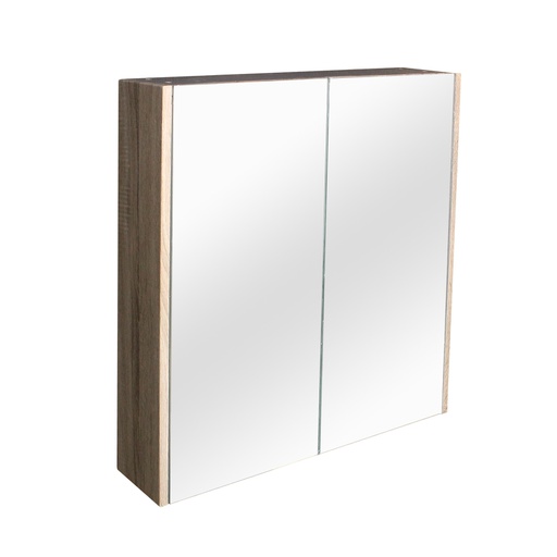 750mm White Oak MDF 2 Doors Pencil Edge Shaving Cabinet