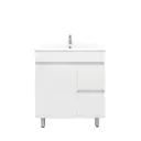 750mm Slim Freestanding Bathroom Vanity Cabinet PVC Right Drawer Gloss White