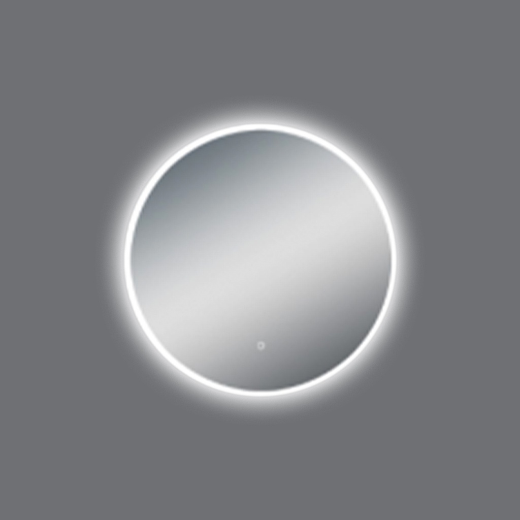 750mm Round 3 Color Lighting Acrylic LED Mirror Touch Sensor Switch Defogger Pad Wall Mounted