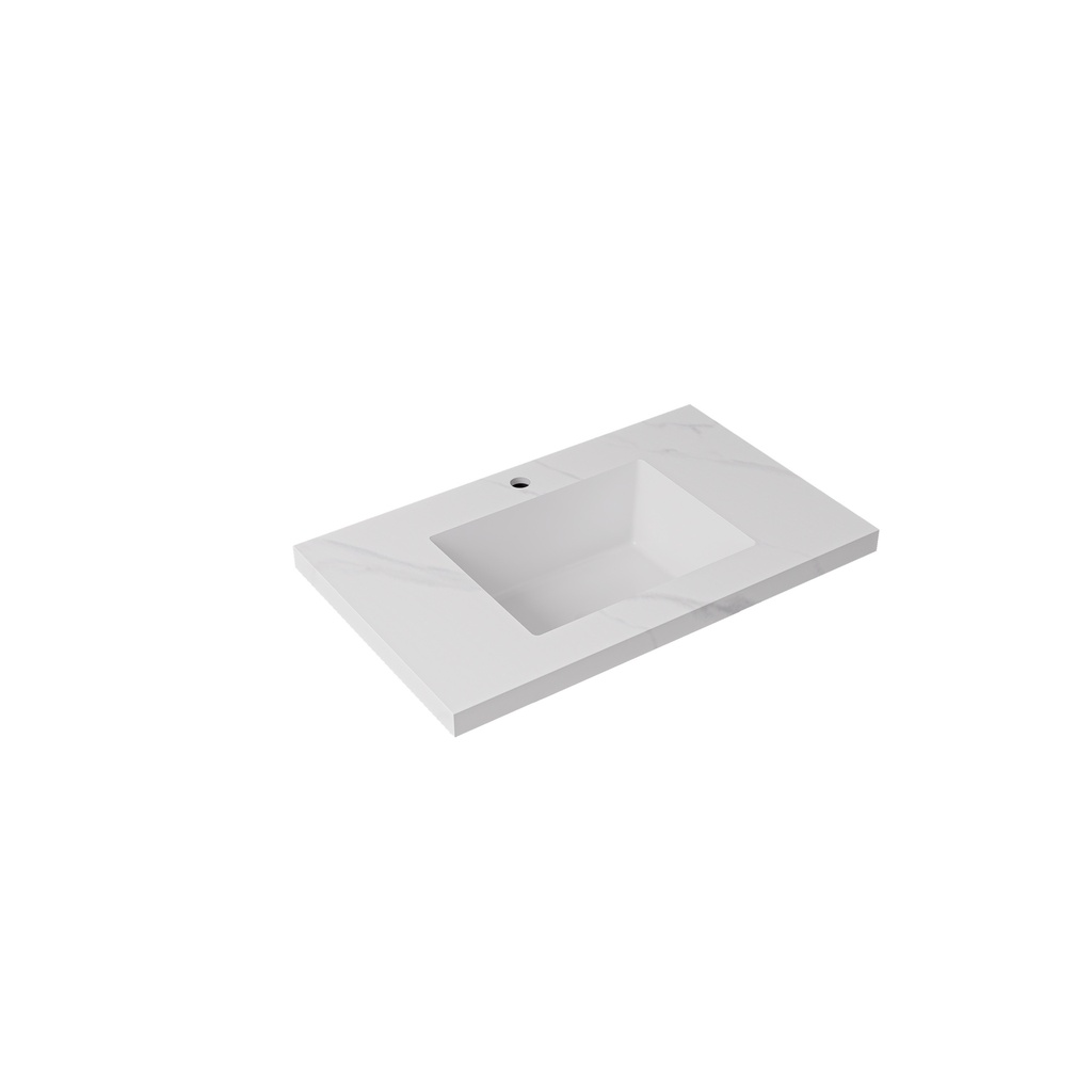 750x460x190mm Carrara White Sintered Stone Seamlessjoined With Fine Ceramic Basin