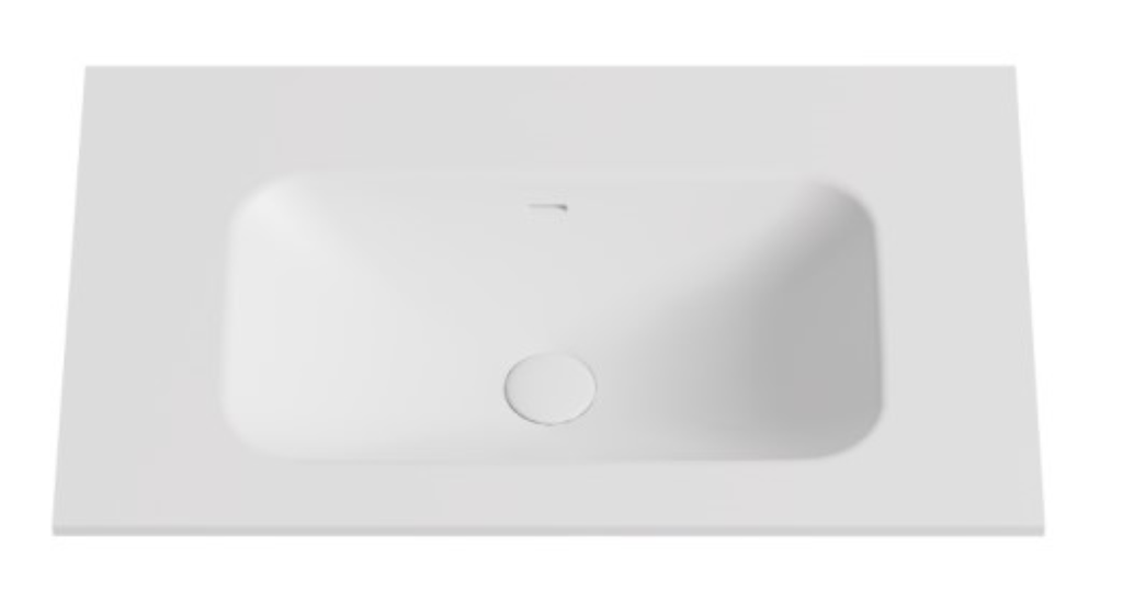 755X465X145 Matte White Chasey Solid Surface Stone Basin