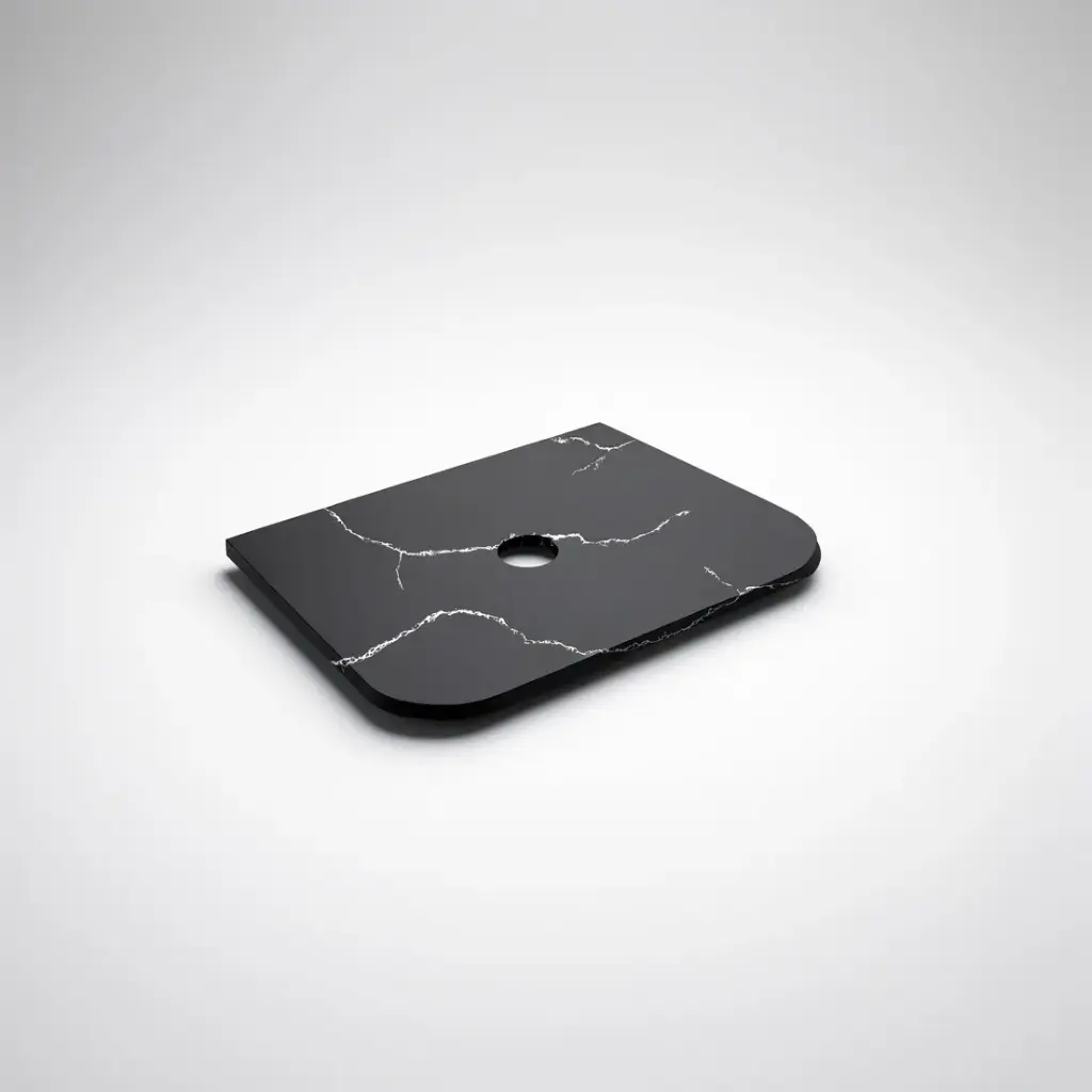 755X505X12mm Calacatta Night Solid Surface Curve Stone Top