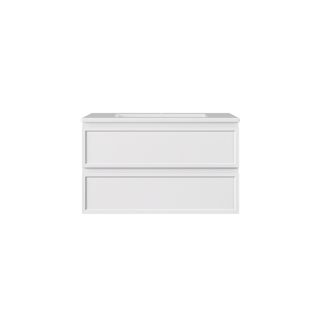 890*455*560mm Matte White Hamilton Federation Wall Hung PVC Cabinet Two Drawers