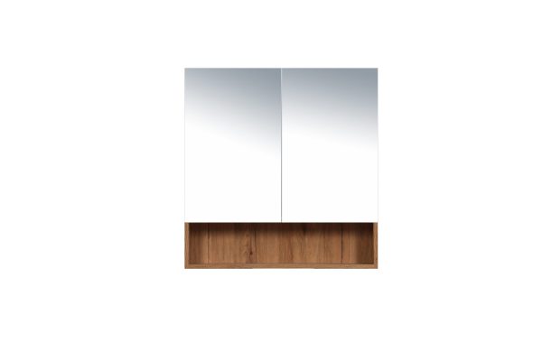 900*150*780mm Canyon Oak Wall Hung Woodgrain Mirror Cabinet Two Doors