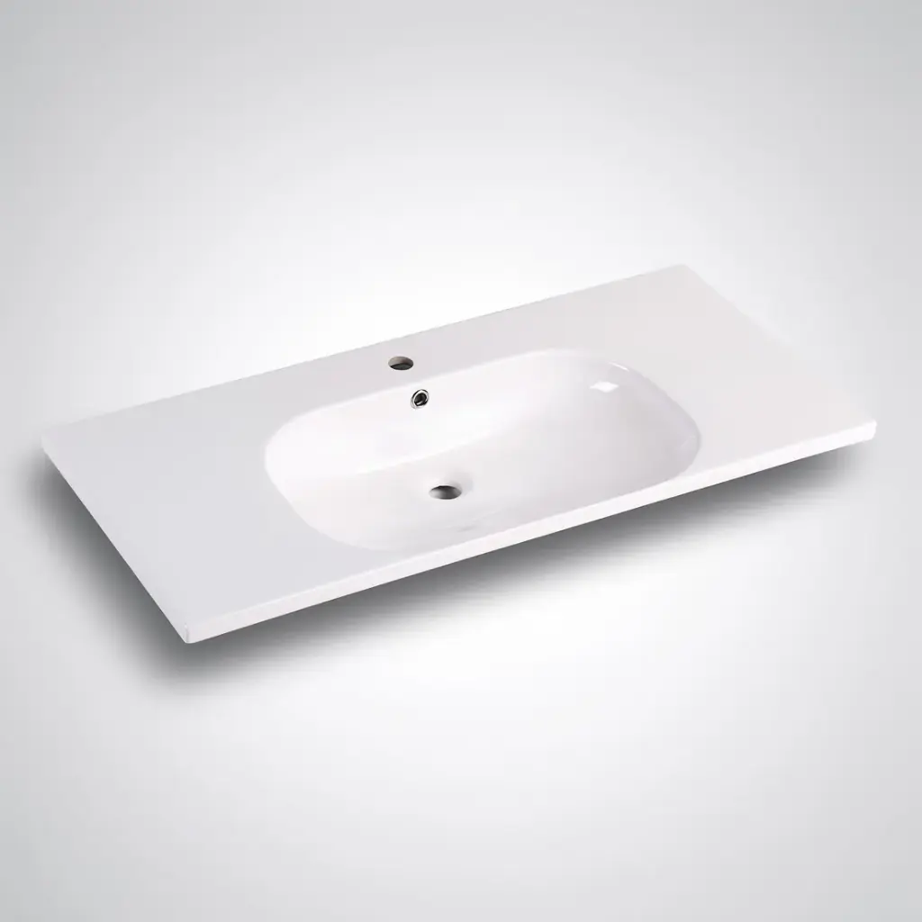 900*460*165mm Moon Basin Round Bowl Gloss White Ceramic Top